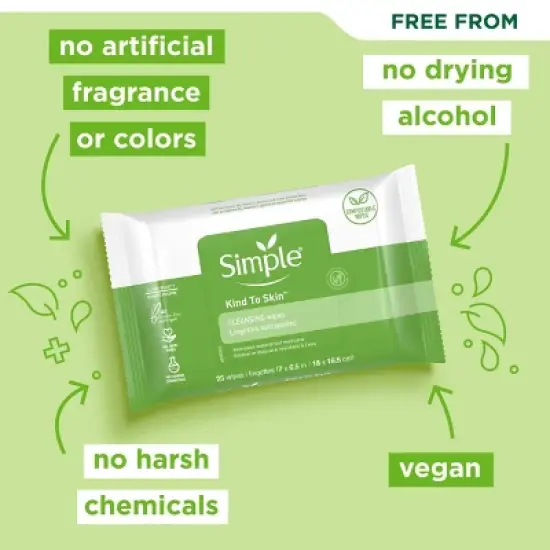 Simple Kind to Skin Facial Wipes - Unscented - 25ct image {4}