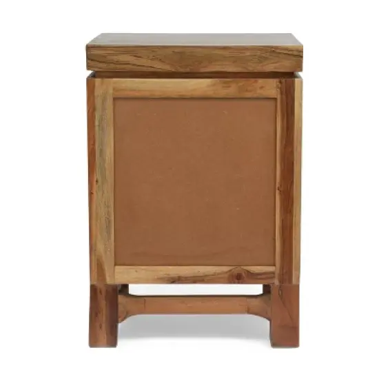 Wadley Boho Handcrafted Acacia Wood Nightstand Natural - Christopher Knight Home image {6}
