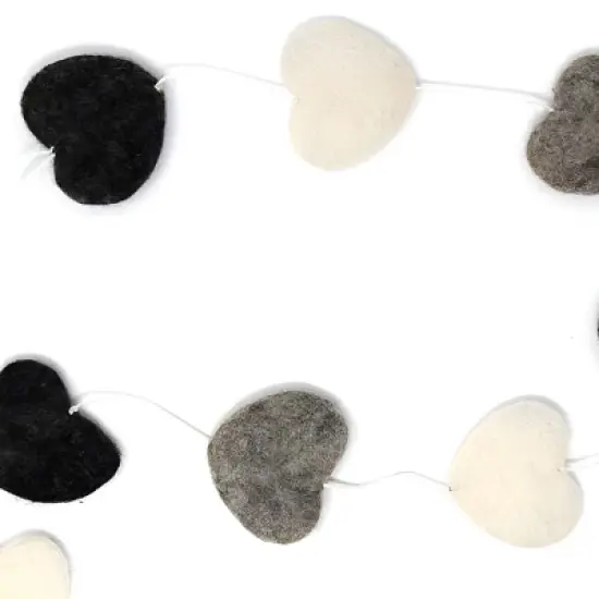 Slickblue 48&rdquo; Handmade Wool Felt Hearts Garland for Nursery D&eacute;cor &ndash; Multicolor or Grey image {1}