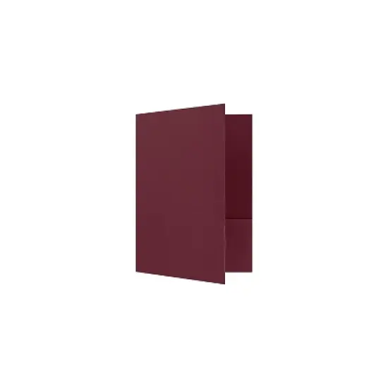 LUX 9 x 12 Presentation Folders Standard Two Pocket 50/Pack Burgundy Linen (SF-101-DB100-50) image {1}