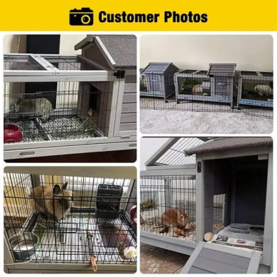 Aivituvin Rabbit Hutch | Outdoor Bunny Cage (Inner Space 4.84ft&sup2;)-AIR24 image {4}