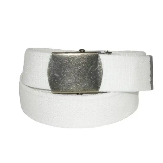 CTM Cotton Web 1.5 Inch Adjustable Military Buckle Belt image {3}