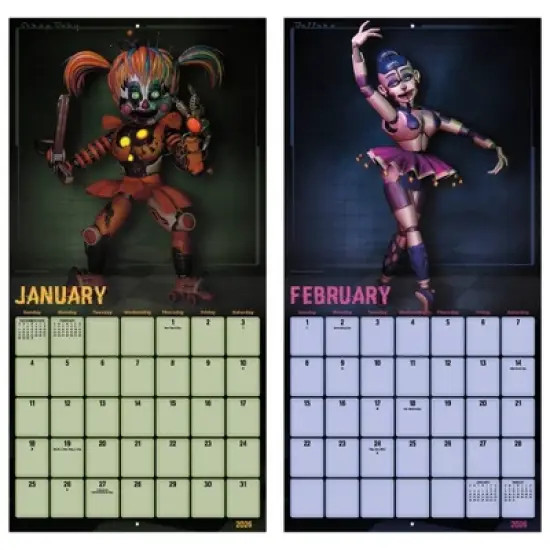 Trends International 2026 Five Nights at Freddys 12"x12" Wall Calendar image {5}