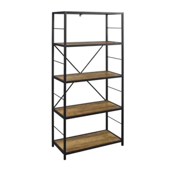 63" 4 Shelf Industrial Transitional Tall Bookshelf - Saracina Home image {6}