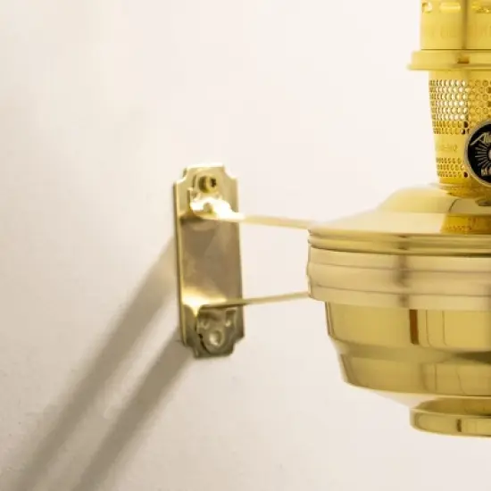 Aladdin Wall Oil Lamp with Wall Bracket, Indoor Emergency Fuel Lighting for Wall, Shelf, Table or Hanging, Chrome or Brass Finish image {3}