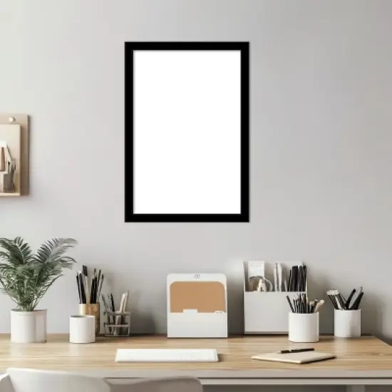 Amanti Art Jet Black Framed Dry Erase Magnetic Board image {5}