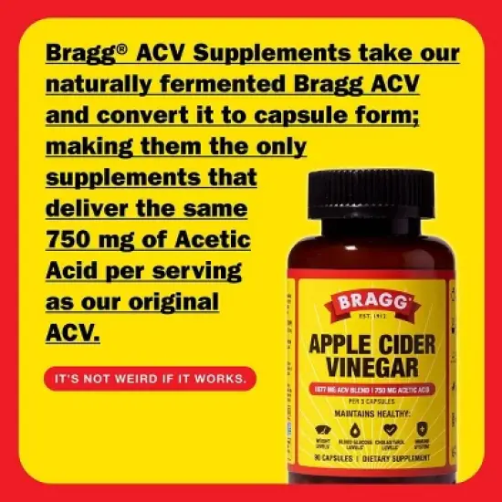 Bragg Apple Cider Vinegar Vegan Supplements - 90ct image {3}