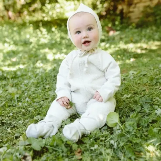 goumikids faux shearling organic cotton bunting one-piece image {4}