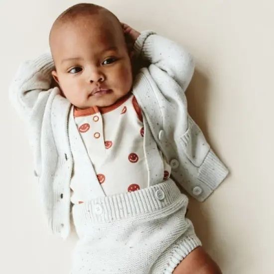 goumikids kids organic cotton knit button-up cardigan image {5}