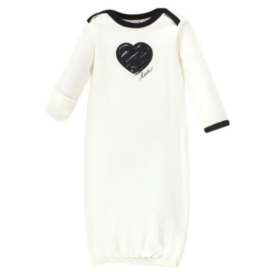 Touched by Nature Baby Girl Organic Cotton Long-Sleeve Gowns 3pk, Heart, 0-6 Months image {3}