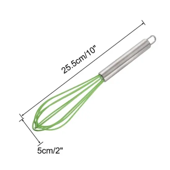 Unique Bargains Stainless Steel Kitchen Utensil Whisk 10" x 2" 2 Pcs image {5}