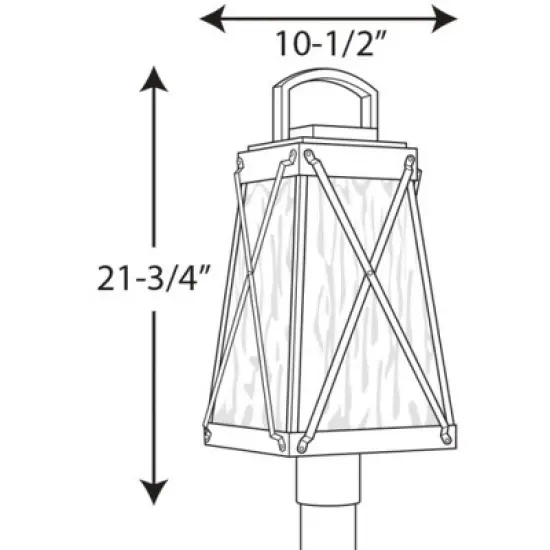 Progress Lighting, Creighton, 1-Light Outdoor Post Lantern, Antique Bronze, Clear Water Glass Shade image {1}