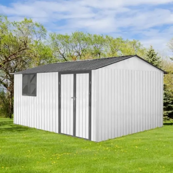 Coolbibila-10Ftx12Ft Storage Sheds, Metal Sheds With Waterproof Roofs And Durable Metal Frame, Tool Sheds With Lockable Doors And Window image {10}
