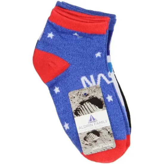 NASA Buzz Aldrin Youth Space 5 Pair Mix and Match Ankle Socks Multicoloured image {2}