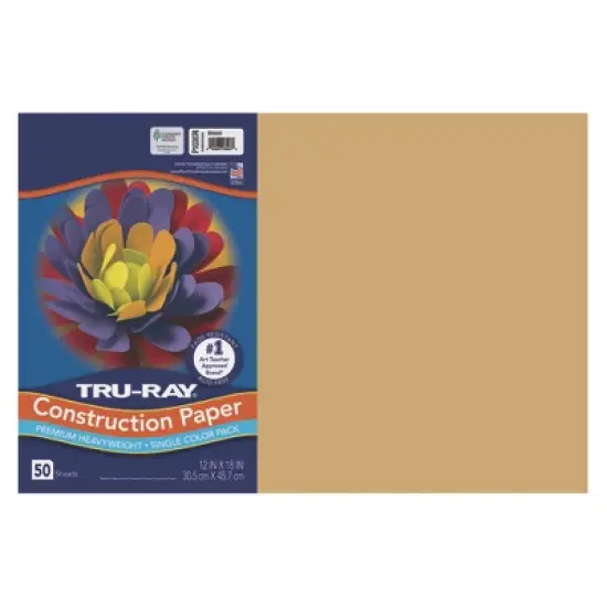 Tru-Ray&reg; Construction Paper, Heavyweight, Almond, 12" x 18", 50 Sheets image {3}