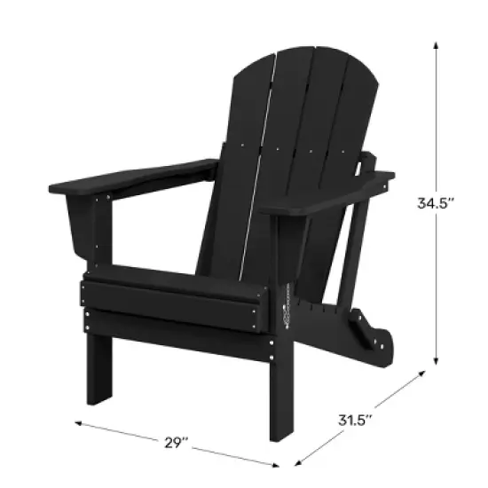 WestinTrends Malibu HDPE Outdoor Patio Folding Poly Adirondack Chair image {8}