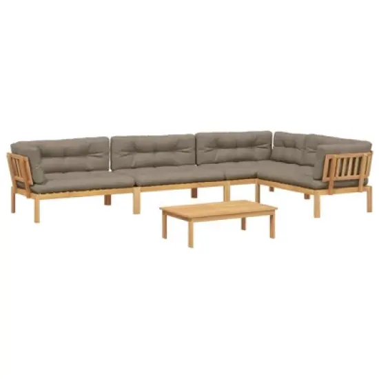 vidaXL Pallet Sofa Set Acacia Wood Solid Acacia wood Large Modular image {12}