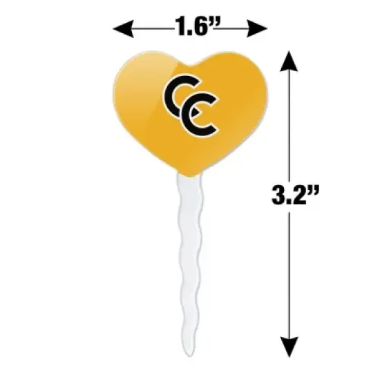 Colorado College Secondary Logo Heart Love Cupcake Picks Toppers Decoration Set of 6 image {5}