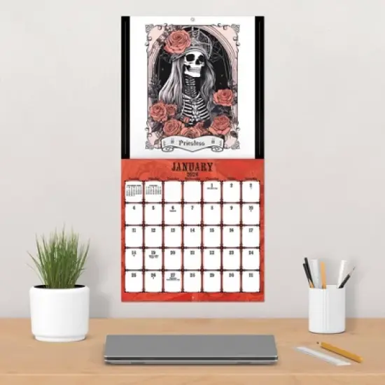 Trends International 2026 Tarot Skulls and Roses 12"x12" Wall Calendar image {4}