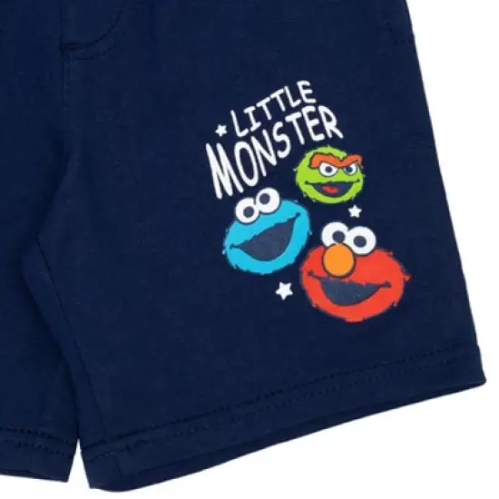 Sesame Street Elmo Grover Oscar the Grouch French Terry 3 Pack Shorts Blue / Grey / Red  image {4}