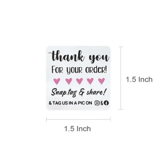 Wrapables Snap Tag & Share Small Business Thank You Stickers Roll, Sealing Stickers and Labels for Boxes, Envelopes, Bags and Packages (500pcs) image {1}
