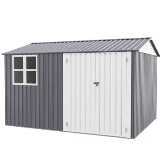 Syemin Deck Boxes,Yard Equipment Sanctuary, Contemporary Charcoal Shed,A Smart Solution for Garden Storage,Gray,119"*93.1"*75.96" image {2}