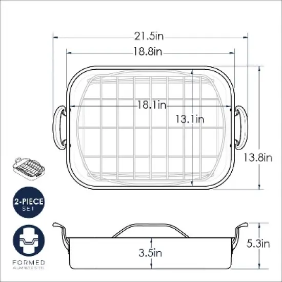 Nordic Ware Extra Large Copper Roaster with Rack image {4}