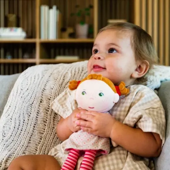 HABA Snug Up Roya - 10" Soft Doll with Fuzzy Red Pigtails and Embroidered Face image {5}