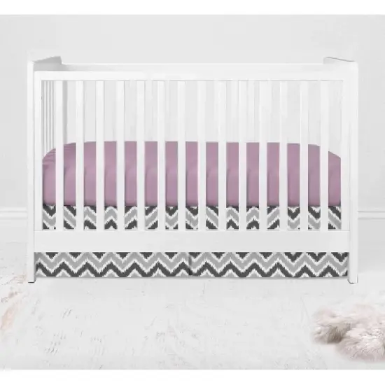 Bacati - Ikat Dots Leopard  Purple Grey Girls 4 pc Crib Set with Muslin Sleeping Sack image {3}