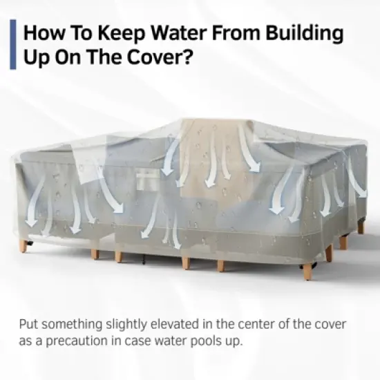 Buenhomino Rectangle Patio Furniture Cover Waterproof Outdoor Dining Table and Chair Cover Anti-UV Outside Sectional Sofa Set Covers image {7}