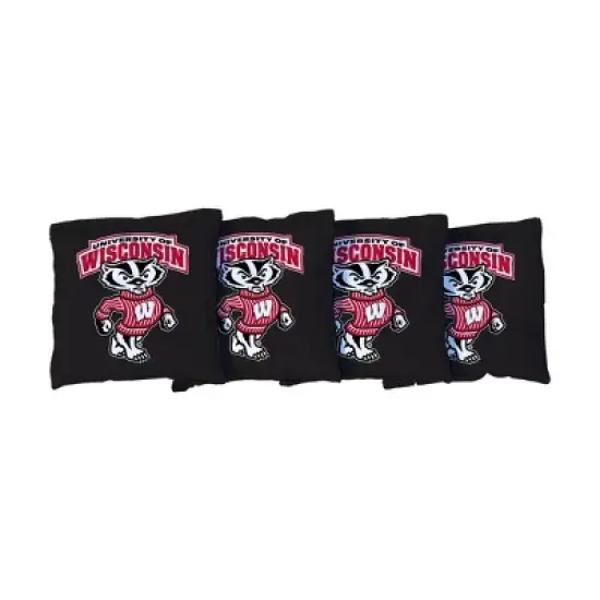 NCAA Wisconsin Badgers Corn-Filled Cornhole Bags - Black image {1}