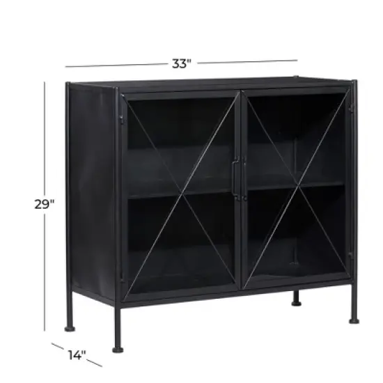 Industrial Metal Cabinet Black - Olivia & May image {9}