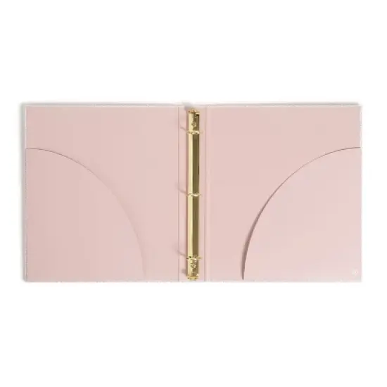 U Brands 1" Binder Sophisticated Speckle: Cute Aesthetic Hard Cover, 200 Sheet Capacity, Light Pink, 2 Pockets image {3}