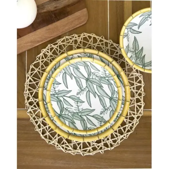 Zen Bamboo Leaf 11" Dinner Plate image {2}