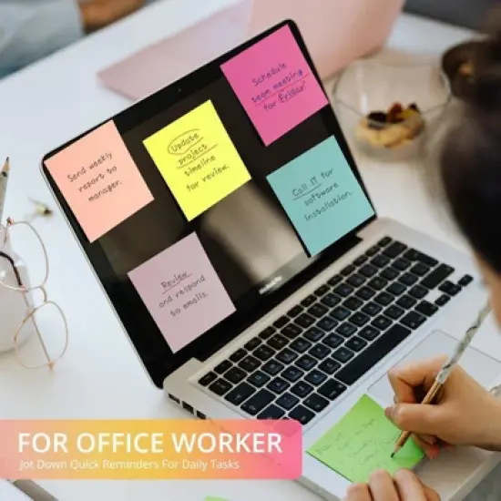 Sticky Notes, 12 Pads, 3x3 inches, Soft Pastel Self-Stick Note Pads, Perfect for Office, Study, and Daily Life Organization 600sheet image {4}