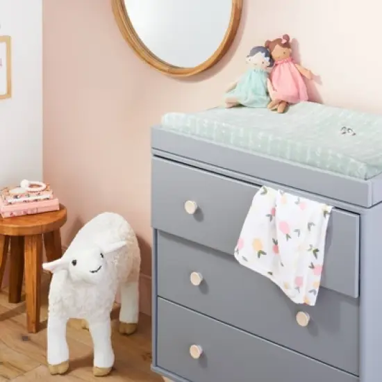 Plush Changing Pad Cover I Love You Script - Cloud Island&trade; Mint image {1}