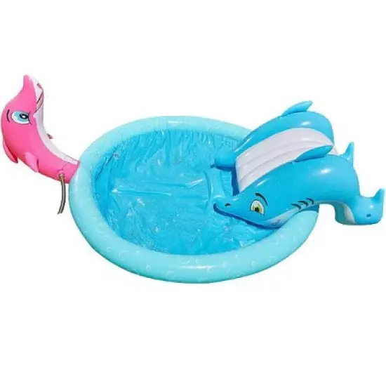 Inflatable Sprinkler Pool with Slide image {1}