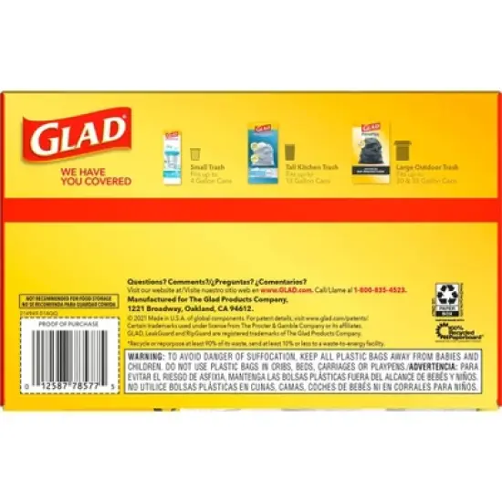 Glad ForceFlex Tall Kitchen Drawstring Trash Bags - Unscented - 13 Gallon image {6}