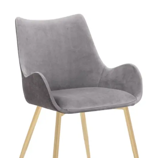 Avery Fabric/Metal Dining Room Chair Gray - Armen Living image {5}