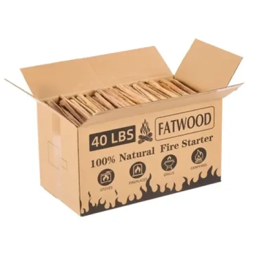 HANPURE 40 Lbs Fatwood Fire Starter Sticks, 100% Natural Kindling wood, Pine Firewood Firestarter for Campfire, Stove, Fireplace, Bonfires, Grill image {2}