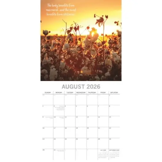 2026 Square Wall Calendar, Tranquility, 16-Month Mind, Body, Spirit Theme with 180 Reminder Stickers (12x12 In) image {2}