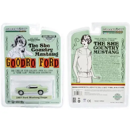 1967 Ford Mustang Limelite Green "She Country Special" "Bill Goodro Ford, Denver, Colorado" 1/64 Diecast Model Car by Greenlight image {2}