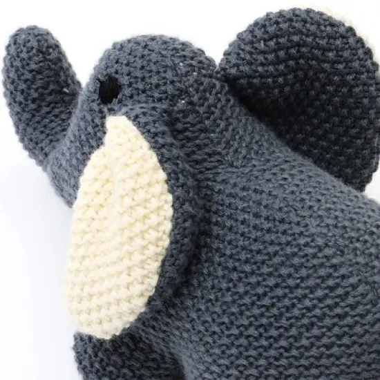 TopComfy Baby and Toddler Learning Toy Handmade Cotton Elephant Plush Toy for Comfort and Playtime, Dark Blue, 7.5"*3.5"*3" image {4}