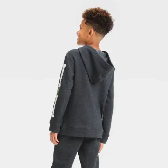 Boys' Skeleton Glow In the Dark Halloween Pullover Sweatshirt - Cat & Jack&trade; image {1}