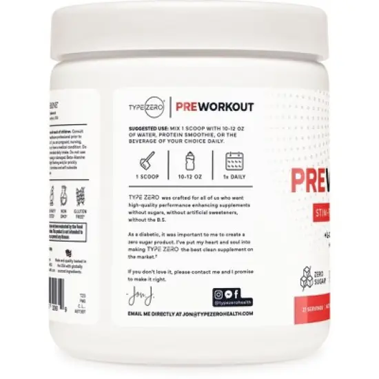 TypeZero Pre Workout (21 Servings, Cherry Limeade) image {2}