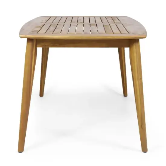 Christopher Knight Home Botsford Outdoor Acacia Wood and Wicker 7 Piece Dining Set, Teak/Mixed Mocha image {4}