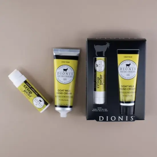 Dionis Goat Milk Lip & Hand Set Crisp Pear, 2pc image {1}