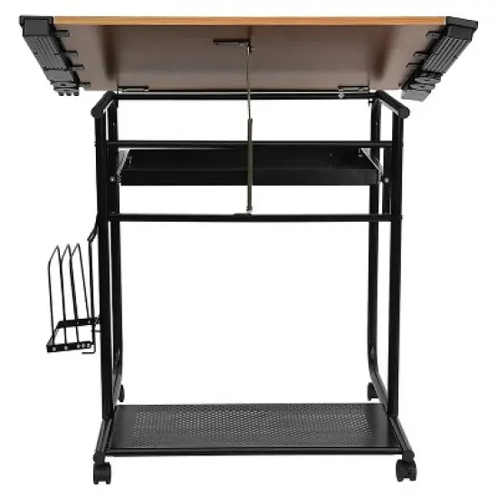 Emma and Oliver Adjustable Drawing and Drafting Table with Dual Wheel Casters image {6}