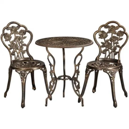 Yaheetech 3 Piece Patio Bistro Table Set for Garden Backyard image {9}