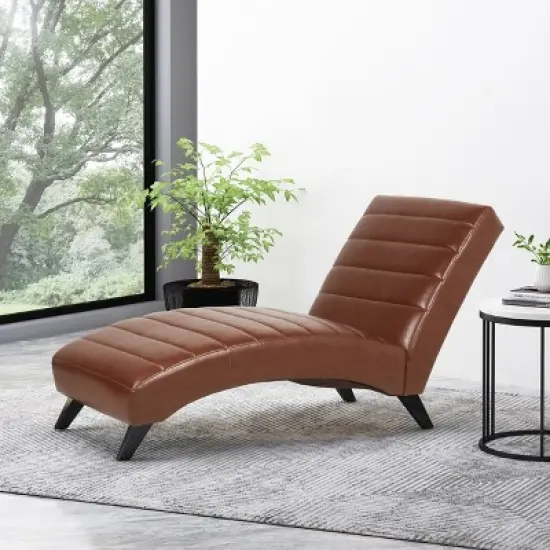 Stillmore Contemporary Channel Stitch Chaise Lounge - Christopher Knight Home image {1}